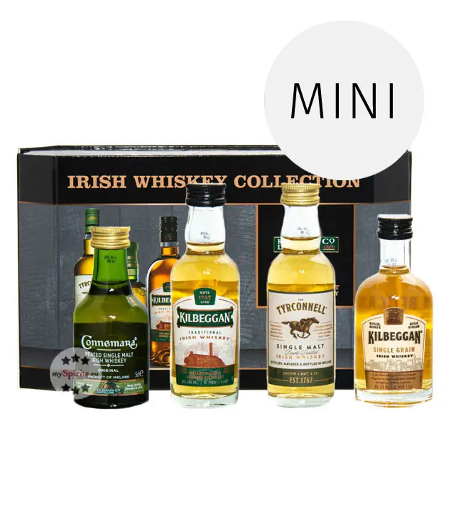 Cooley Irish Whiskey Collection - Kilbeggan Distilling Co. Probierset / 40 & 43 % Vol. / 4 x 0,05 Liter-Flasche in Geschenkbox