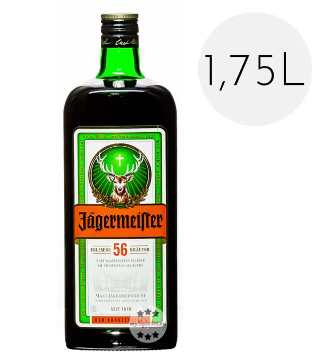Jägermeister Kräuterlikör / 35 % Vol. / 1,75 Liter-Flasche
