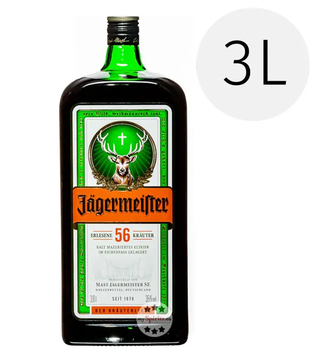 Jägermeister Kräuterlikör / 35 % Vol. / 3,0 Liter-Flasche