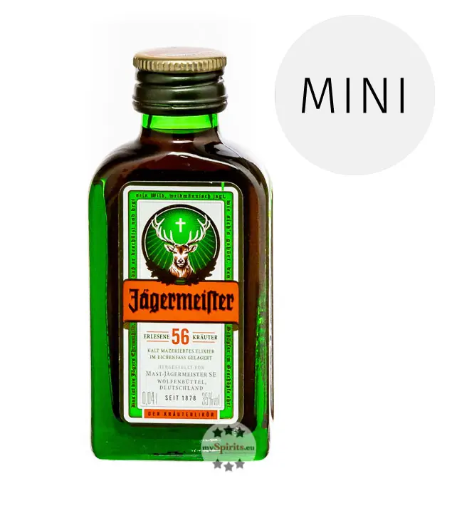 Jägermeister Kräuterlikör Mini / 35 % Vol. / 0,04 Liter-Flasche