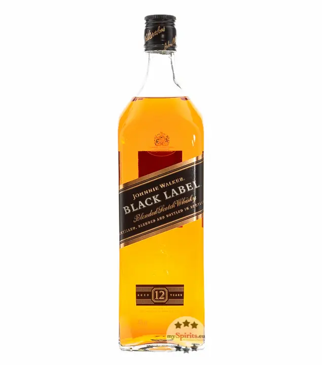 Johnnie Walker Black Label Blended Scotch Whisky – Aged 12 Years / 40 % vol. / 1,0 Liter-Flasche