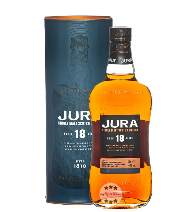 Jura 18 Jahre Single Malt Scotch Whisky / 44 % Vol. / 0,7 Liter-Flasche in Geschenkdose