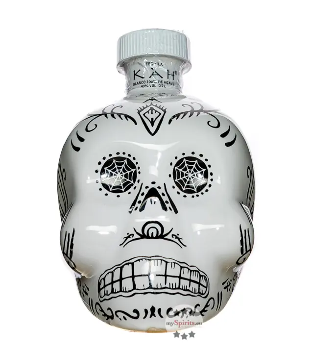 Kah Tequila Blanco / 40 % Vol. / 0,7 Liter in weißer Totenkopf-Flasche