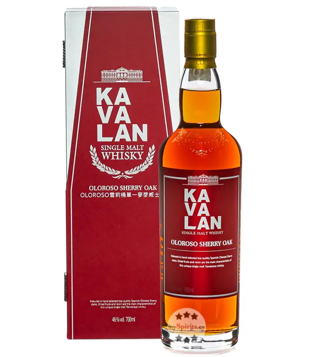 Kavalan Oloroso Sherry Oak Single Malt Whisky / 46 % Vol. / 0,7 Liter-Flasche in Geschenkschatulle