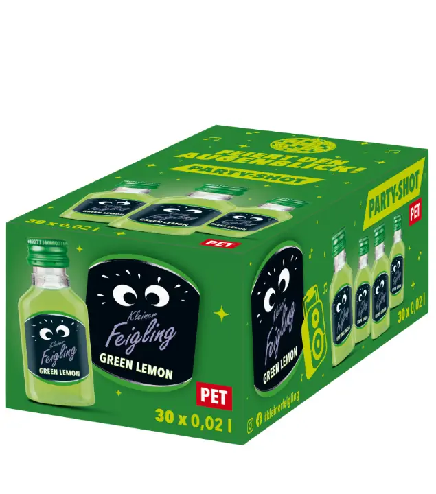 Kleiner Feigling Green Lemon Limettenlikör / 15 % vol / 30 x 0,02 Liter-PET-Flasche