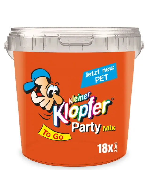 Kleiner Klopfer Party Mix To Go Eimer Likör-Miniaturen / 16 - 17 % vol / 18 x 0,02 Liter-PET-Flasche