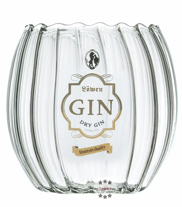 Bergbrennerei Löwen Gin Glas mundgeblasen - Gin und Longdrink-Glas