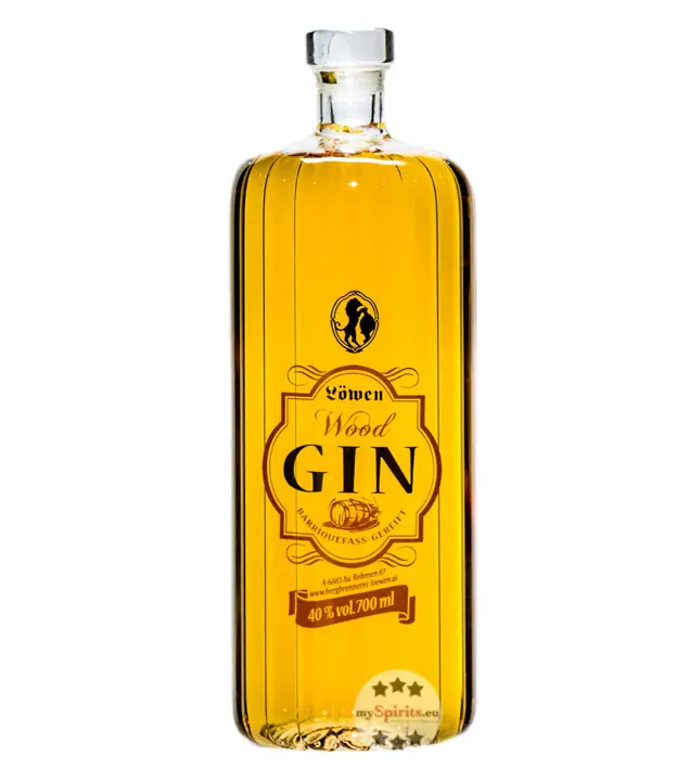 Löwen Wood Gin / 40 % Vol. / 0,7 Liter – Flasche in Pappbox