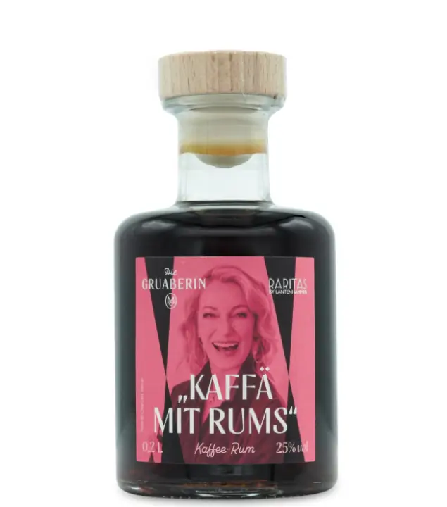 Lantenhammer Raritas Die Gruaberin "Kaffä mit Rums" Kaffeelikör mit Rum / 25 % vol / 0,2 Liter-Flasche
