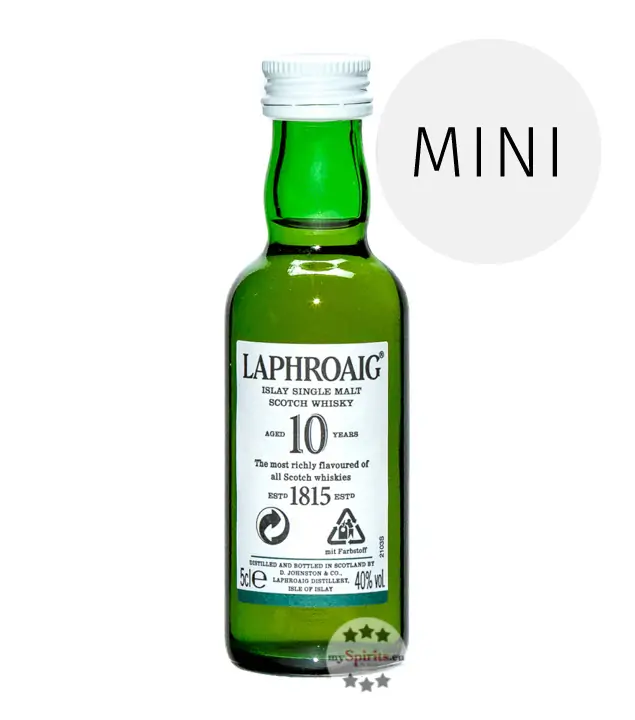 Laphroaig 10 Jahre Islay Scotch Single Malt Whisky Miniatur / 40 % Vol. / 0,05 Liter