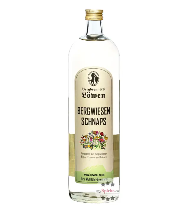 Löwen: Bergwiesen-Schnaps / 40 % Vol. / 1,0 Liter-Flasche