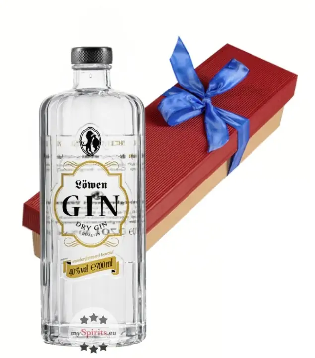 Bergbrennerei Löwen Geschenk-Set Löwen Gin mit Gin-Glas / 40 % vol. 0,7 l in Geschenk-Schachtel