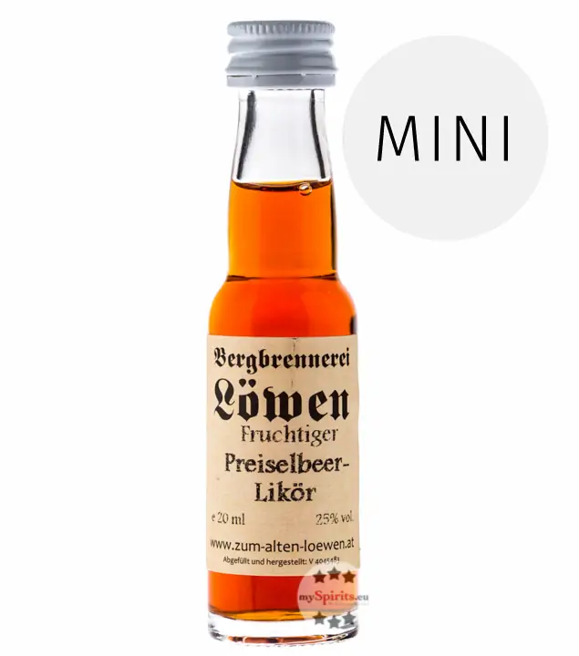Löwen: Preiselbeerlikör / 25% Vol. / 0,02 Liter - Flasche