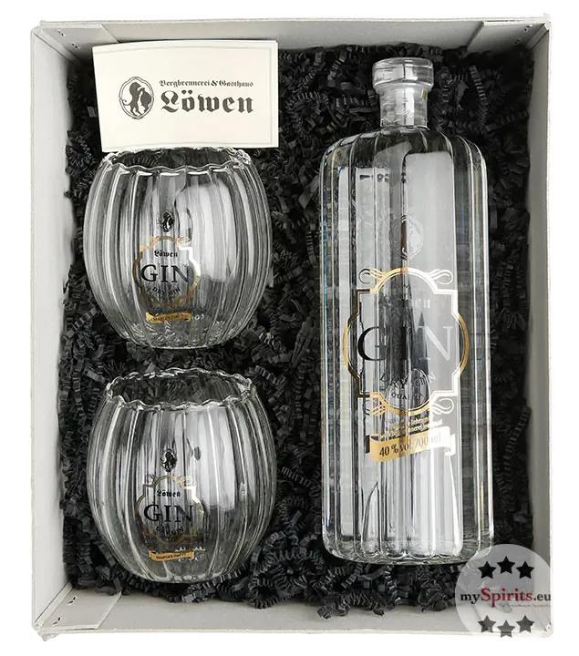 Bergbrennerei Löwen Geschenk-Set Gin Genuss 2er / 40 % Vol. / 0,7 Liter-Flasche