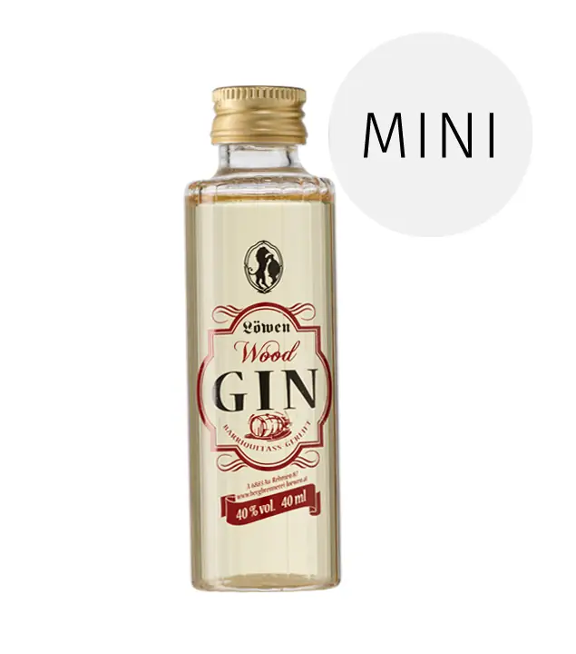 Löwen: Wood Gin Mini / 40 % Vol. / 0,04 Liter-Flasche 