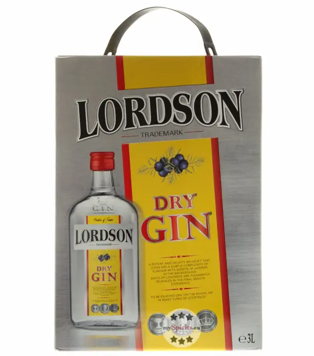 Lordson Dry Gin / 37,5 % Vol. / 3,0 Liter-Karton