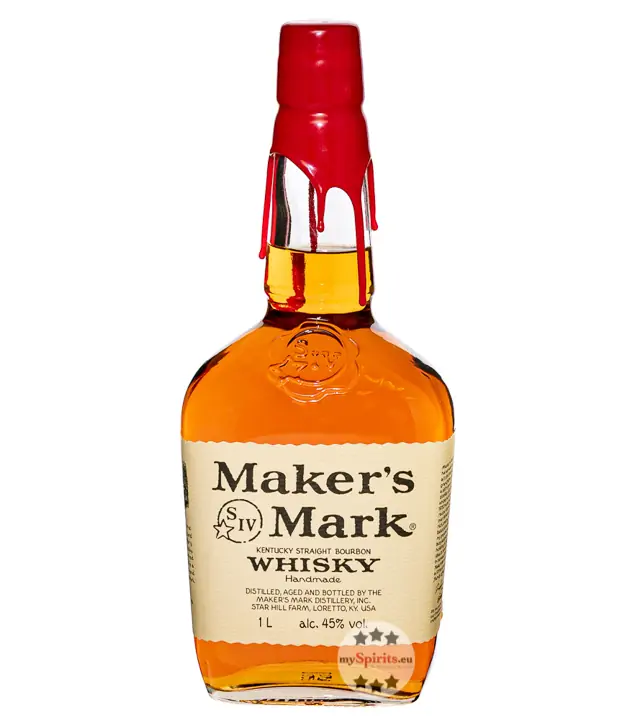 Maker's Mark Kentucky Straight Bourbon Whisky / 45 % vol / 1,0 Liter-Flasche
