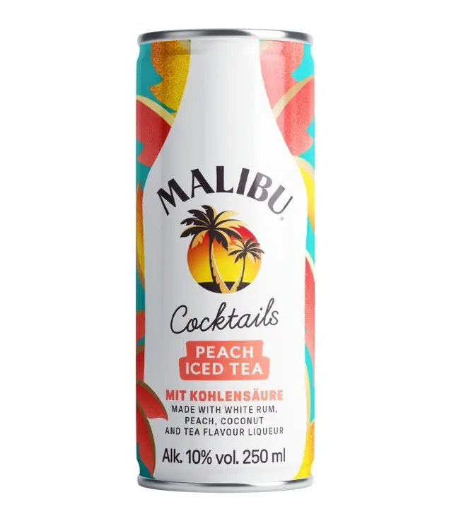 Malibu Peach Iced Tea RTD / 10 % vol / 0,25 Liter-Dose inkl. 0,25 € Pfand