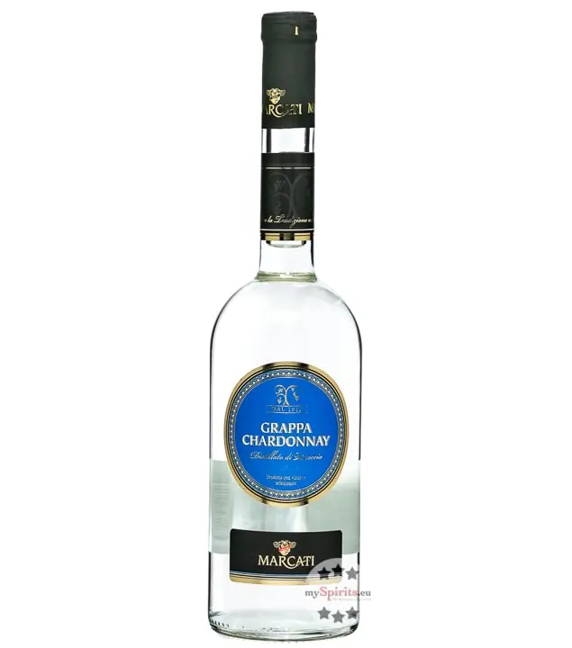 Marcati: Grappa Chardonnay Distillatio di Vinaccia / 40 % vol / 0,7 Liter-Flasche