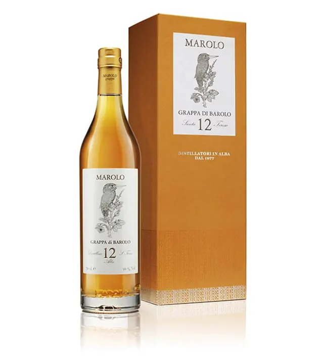 Marolo: Grappa di Barolo Barrique 12 Jahre / 50 % vol / 0,7 Liter-Flasche