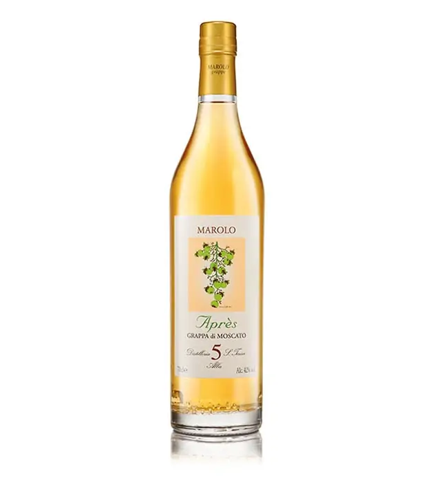 Marolo: Grappa di Moscato Barrique Aprés 5 Jahre / 42 % vol / 0,7 Liter-Flasche
