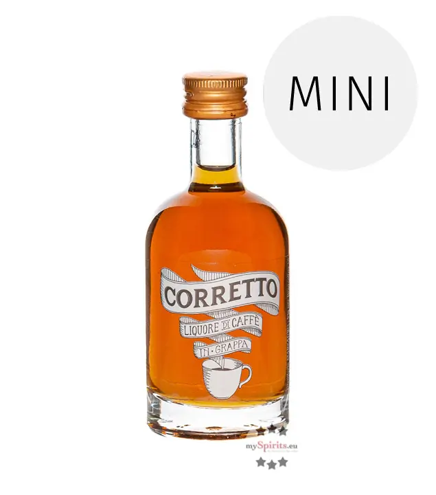 Marzadro Corretto Kaffeelikör mit Grappa Miniatur / 35 % Vol. / 0,05 Liter-Flasche