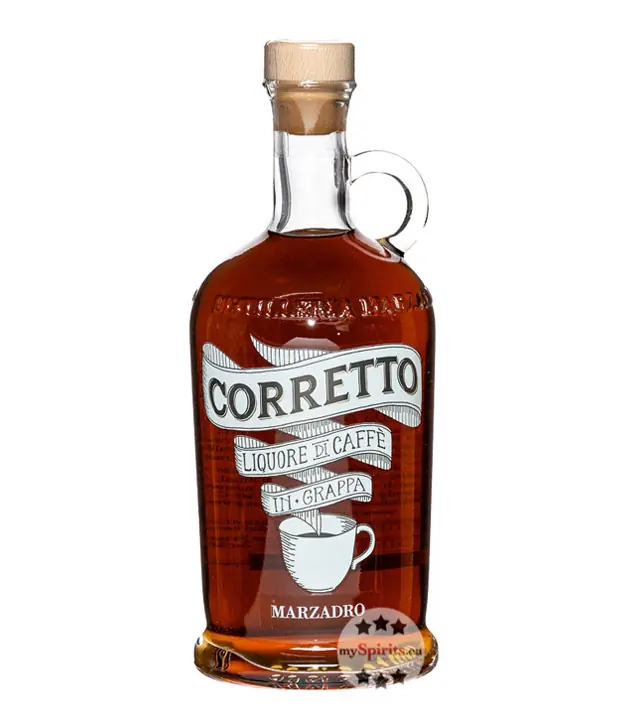 Marzadro Corretto Kaffeelikör mit Grappa / 35 % Vol. / 0,5 Liter-Flasche