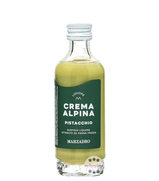 Marzadro Crema Alpina Pistacchio Pistazienlikör Miniatur / 17 % vol / 0,05 Liter-Flasche