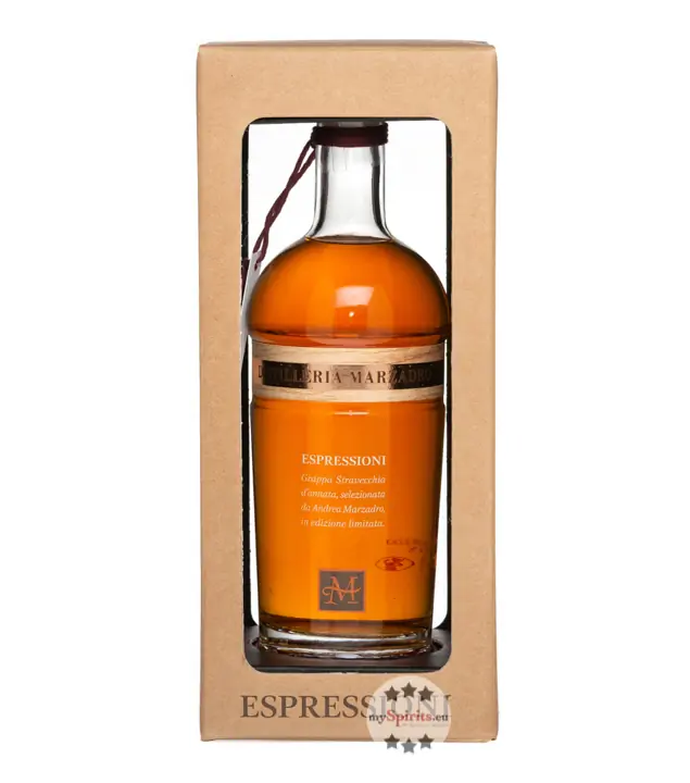 Marzadro Grappa Espressioni Futura / 46 % Vol. / 0,35 Liter-Flasche in Geschenkbox