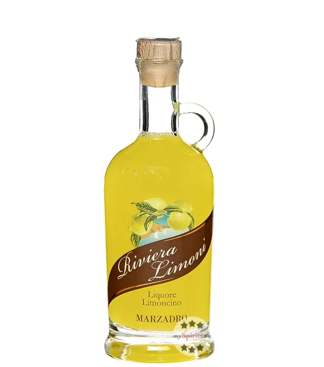 Marzadro Zitronen-Likör: Limoncino Riviera Dei Limoni - Limoncello / 30 % Vol. / 0,2 Liter-Flasche
