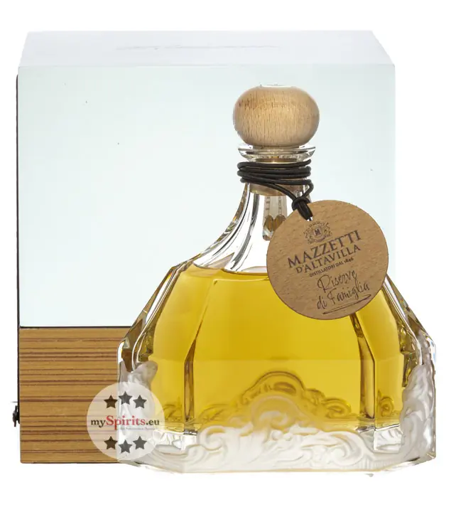 Mazzetti Grappa Bohemia Moscato Riserva 2015 / 43 % Vol. / 0,5 Liter-Flasche in Holzschatulle
