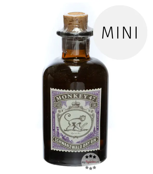 Monkey 47 Schwarzwald Dry Gin Miniatur / 47 % vol. / 0,05 Liter-Flasche