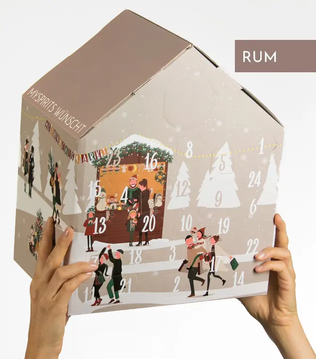 mySpirits Rum Adventskalender XMAS EDITION / 37,5 - 46,2 % Vol. / 24 x 0,02l + mySpirits kleines Nosingglas