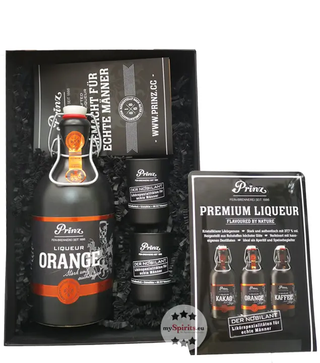 Prinz Geschenk-Set "Nobilant Männerbox" Orange / 37,7 % Vol. / 0,5 Liter-Flasche