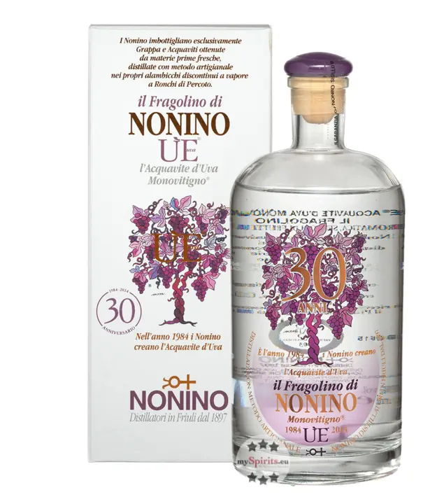 Nonino ÙE Il Fragolino di Nonino Acquavite d’Uva Monovitigno / 38 % Vol. / 0,7-Liter-Flasche in Geschenkkarton