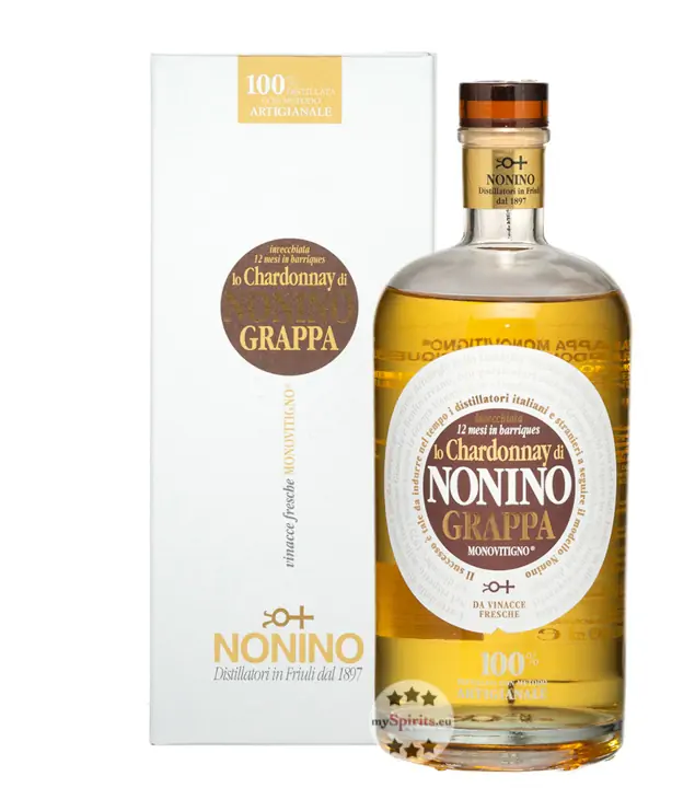 Grappa Nonino: In barriques lo Chardonnay di Nonino Grappa Monovitigno / 41 % vol. / 0,7 Liter-Flasche im Geschenk-Karton