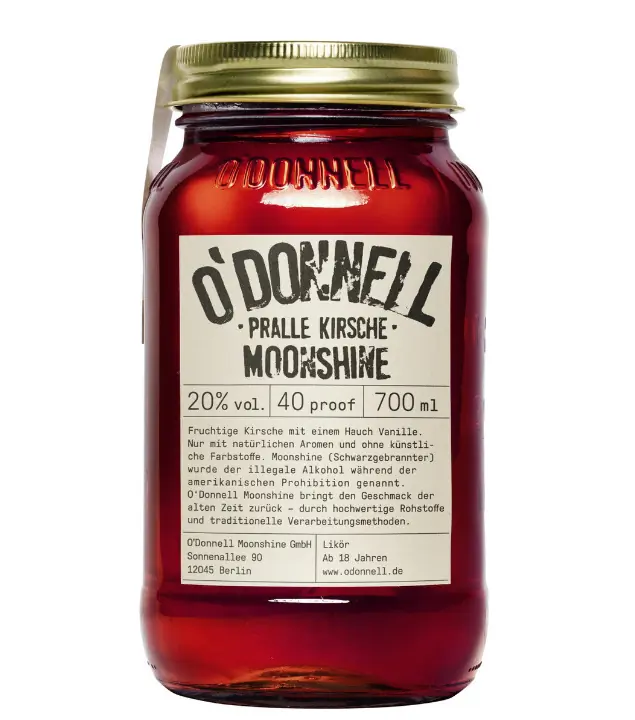 O'Donnell Pralle Kirsche Moonshine Likör / 20 % vol / 0,7 Liter-Flasche