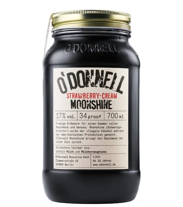 O'Donnell Strawberry Cream Moonshine Likör / 17 % vol / 0,7 Liter-Flasche