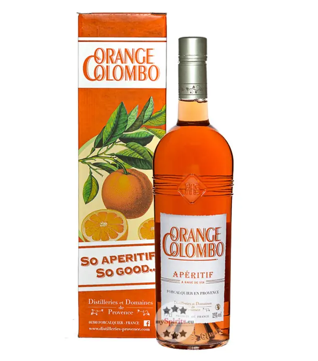 Distilleries et Domaines de Provence: Orange Colombo Apéritif / 15 % Vol. / 0,75 Liter-Flasche in Geschenkbox