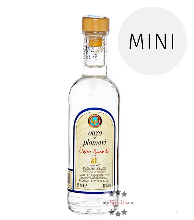 Ouzo of Plomari Isidoros Arvanitis Mini / 40 % Vol. / 0,05 Liter-Flasche