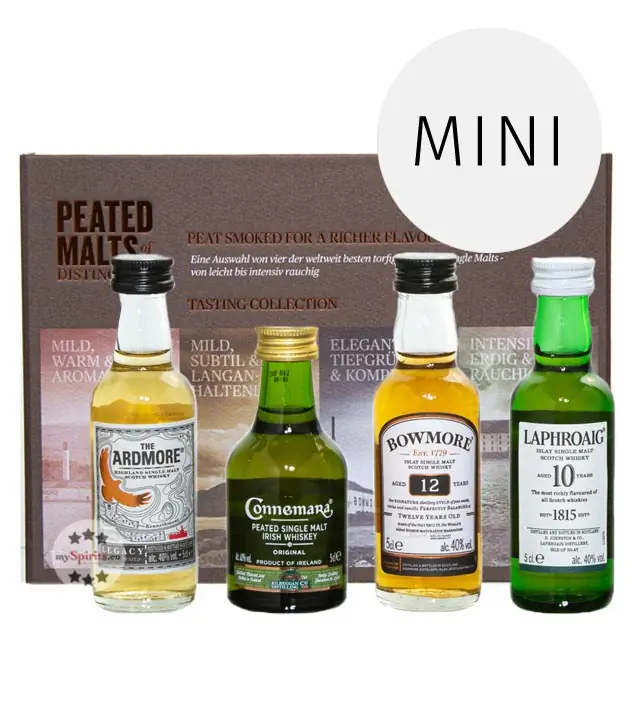 Peated Malts of Distinction Whisky Tasting Collection Probierset / 40 % Vol. / 4 x 0,05 Liter in Geschenkbox