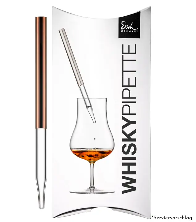 Eisch Whisky-Pipette Gentleman Kupfer im Geschenkkarton / L: 170 mm, Ø 8 mm