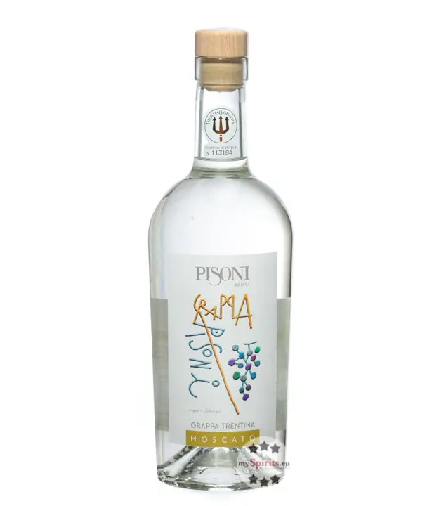 Pisoni Grappa Trentina Moscato / 43 % Vol. / 0,7 Liter-Flasche
