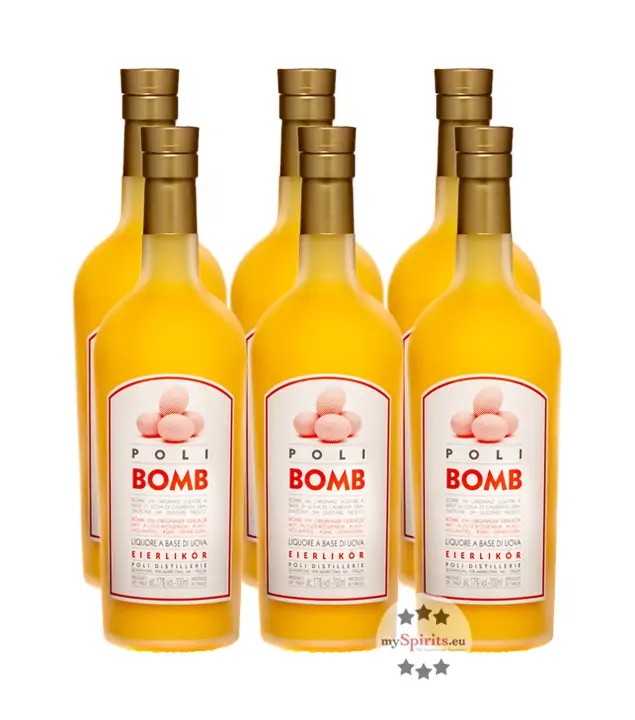 6 x Poli Bomb Eierlikör Kreme 17 / 17 % Vol. / 6 x 0,7 Liter-Flasche 