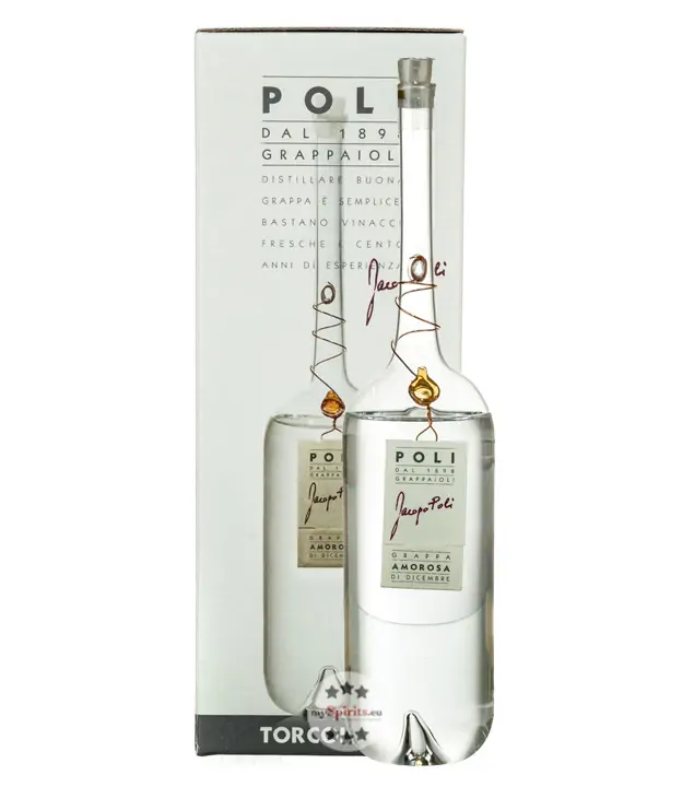 Poli Grappa Amorosa di Dicembre / 40 % Vol. / 0,5 Liter-Flasche in Geschenkkarton