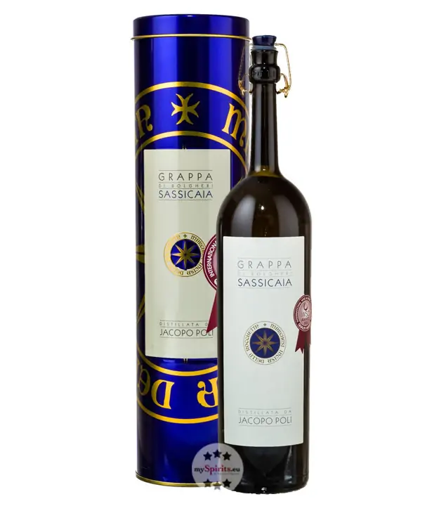 Poli Grappa Barili di Sassicaia Bolgheri / 40 % Vol. / 0,5 Liter-Flasche in Geschenkdose