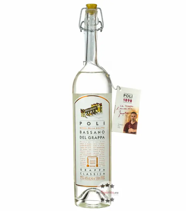 Poli Grappa Bassano Classica – klassisch-klarer Grappa / 40 % Vol. / 0,5 Liter-Flasche
