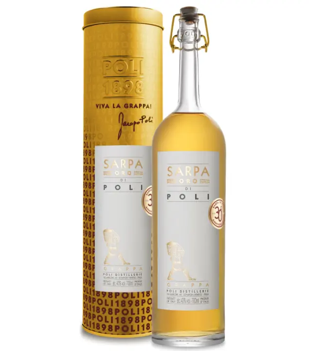 Poli Grappa Sarpa Oro di Poli Barrique / 40 % Vol. / 0,7 Liter-Flasche in Geschenkdose