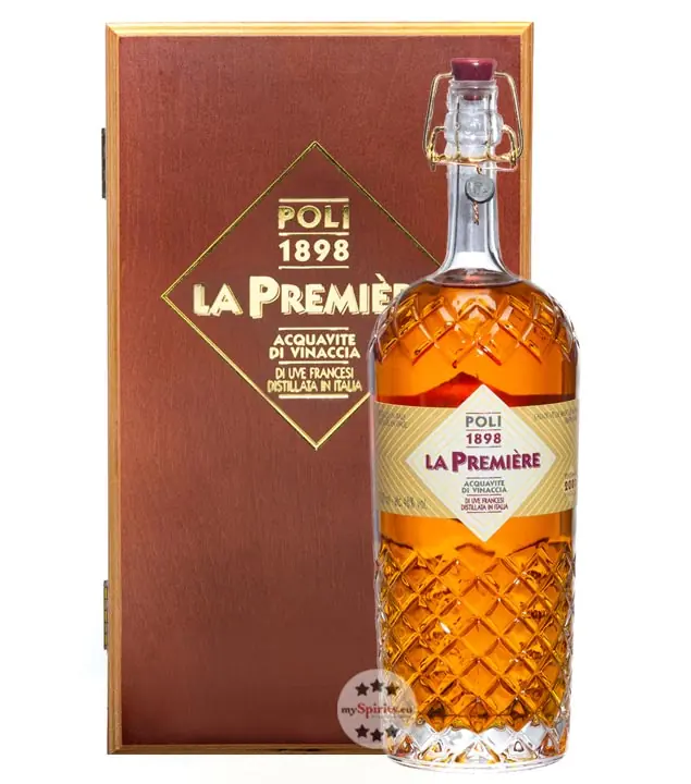 Poli La Première Tresterbrand / 46 % Vol. / 0,7 Liter-Flasche in Holzschatulle
