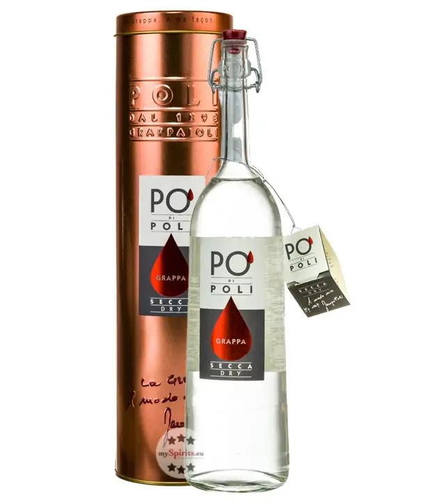 Poli Po’Di Poli Grappa Secca / 40 % Vol. / 0,7 Liter-Flasche in Geschenkdose
